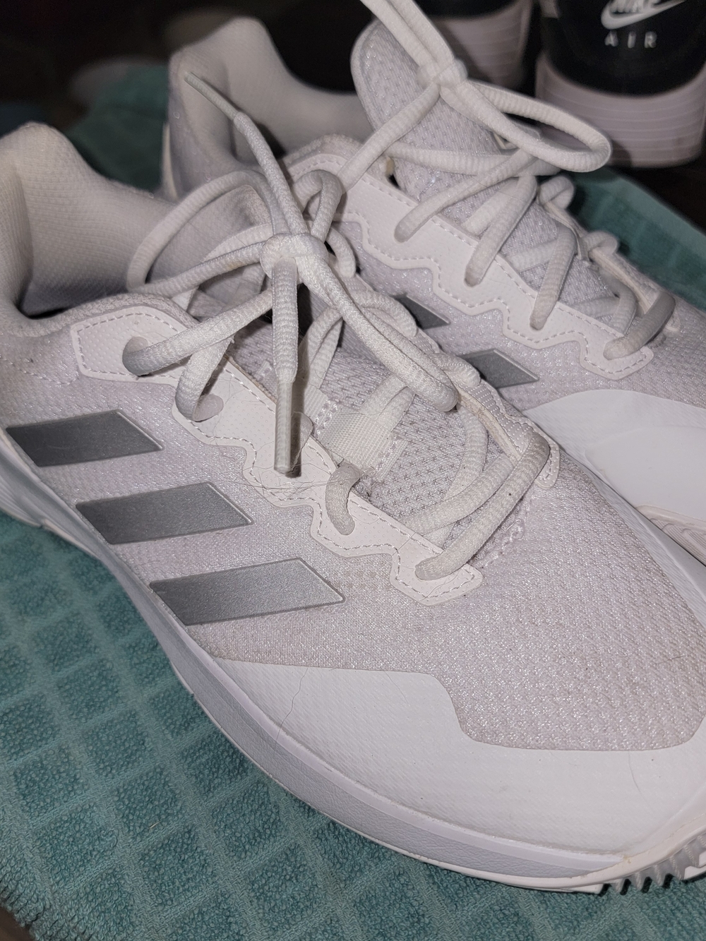 adidas White and Silver Women's Athletic Shoes